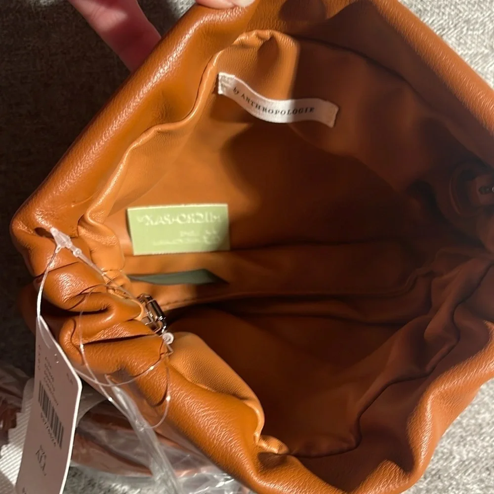 Anthropologie Cinched Faux-Leather Clutch . NWT - Picture 3 of 8